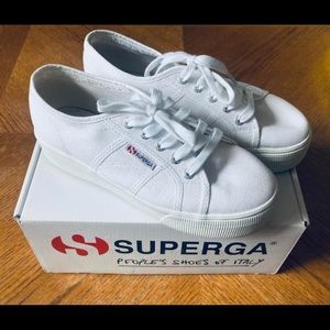 Superga White Platform Sneakers